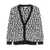 Liu Jo Liu Jo Black And White Wool Blend Cardigan With Logo Black