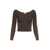 Self-Portrait Self-Portrait Knitted Lurex Top BROWN