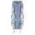 THE ATTICO The Attico Cargo Midi Skirt BLUE