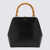 Jil Sander Jil Sander Black Leather Goji Bamboo Square Shoulder Bag Black