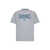 Palm Angels Grey Crewneck T-Shirt With College Style Logo On The Front In Cotton Man GREY