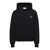 AMI Paris Black Hoodie With Drawstring Hood And Logo Detail On The Front In Cotton Man Black