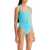 HUNZA G. One-Piece Square Neck Swims AQUA