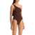 HUNZA G. Nancy One-Shoulder Swimsuit METALLIC CHOCOLATE