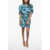 Stella McCartney Silk Floral Dress With Pleat Detail Light Blue