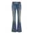 Diesel Light Blue Flared Jeans With D Logo Patch In Stretch Denim Woman BLUE