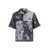 AMIRI Black And White Bowling Shirt With Floral Bandana Print In Silk Man MULTICOLOR