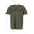 Golden Goose Green Crewneck T-Shirt With Logo On The Front And Logo Patch On The Front In Cotton Man GREEN