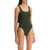 HUNZA G. One-Piece Square Neck Swims METALLIC KHAKI