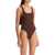 HUNZA G. One-Piece Square Neck Swims METALLIC CHOCOLATE