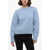 Bottega Veneta Heavy Wool Sweater With Knot Buttons Light Blue