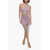 GIUSEPPE DI MORABITO Mesh Drapped Asymmetric Dress With Rhinestone Pink