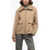 Woolrich Wool Short Coat With Knitted Collar Beige