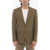 CORNELIANI Cc Collection Linen Half-Lined Blazer With Hopsack Motif Green