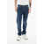 CORNELIANI Id Luxury Denim Dark-Washed Denims With Contrasting Embroide Blue