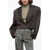 Magda Butrym Cool Wool Cropped Blazer With Oversized Fit Brown