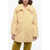 AMI ALEXANDRE MATTIUSSI Fur Coat With Hook Closure Yellow