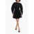 Alexander McQueen Knitted Flared Dress With Jersey Detail Black