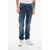 CORNELIANI Id Luxury Denim Dark-Washed Denims With Suede Patch Blue