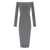 Elisabetta Franchi ELISABETTA FRANCHI STEEL KNITTED MIDI DRESS Grey