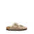 Birkenstock 'Arizona' Beige Sandals With Engraved Logo In Leather And Shearling Woman Beige