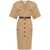 Saint Laurent Saint Laurent Cotton Twill Midi Dress Beige