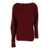 Philosophy Bordeaux Asymmetric Sweater With Boat Neck In Wool Blend Woman Red