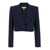 Chloe 'Spencer' Blue Single-Breasted Crop Jacket In Grain De Poudre Wool Woman BLUE