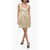 Jil Sander Side Split Satin Sheath Dress With Inner Petticoat Beige