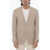 CORNELIANI Virgin Wool And Silk 2-Button Blazer Wth Side Vents And Notc Beige