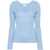 P.A.R.O.S.H. P.A.R.O.S.H. V-Neck Ribbed-Knit Jumper Blue