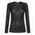 RABANNE Rabanne Long-Sleeved Stretch Semi-Transparent T-Shirt Black