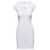 Diesel Mini White Dress With Oval D Cut Out Detail In Stretch Cotton Woman WHITE