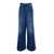 Chloe Blue High Waist Wide Jeans With Logo Patch In Denim Woman BLUE