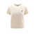 Burberry Cotton t-shirt with frontal embroidery Beige