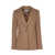 VICARIO CINQUE Fitted single-breasted blazer in punto milano Raela. Slim fit. Brown