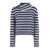 JACQUEMUS 'Le Pull Marina' Blue And White Sweater With Asymmetric Neck Amd All-Over Striped Motif In Wool Blend Woman BLUE