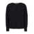 FEDERICA TOSI Black Crewneck Sweater With V Neck In Wool Blend Woman Black