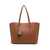 Tory Burch 'Perry' Brown Shopping Bag With Charm In Grainy Leather Woman Tory Burch BROWN