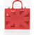 John Richmond Solid Color Cracov Tote Bag With Cut-Out Details Red