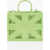 John Richmond Solid Color Cracov Tote Bag With Cut-Out Details Green