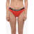 Karl Lagerfeld Solid Color Sport Bikini Bottom With Elastic Band Logoed At Red