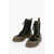 Bottega Veneta Canvas Lace-Up Boots With Contrasting Detail Black