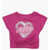 Nike Heart-Print T-Shirt With Bow Glow In The Dark Pink