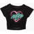 Nike Heart-Print T-Shirt With Bow Glow In The Dark Black