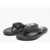 Maison Margiela Mm6 Solid Color Faux Leather Flip Flop Black