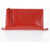 Jil Sander Craquelé Leather Clutch With Zip Closure Red