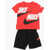 Nike T-Shirt And Shorts Set Red