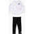 Nike All Over Logoed Printed Long Sleeve T-Shirt And Leggings Set Black & White