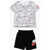 Nike All Over Printed Logo T-Shirt And Shorts Set Black & White